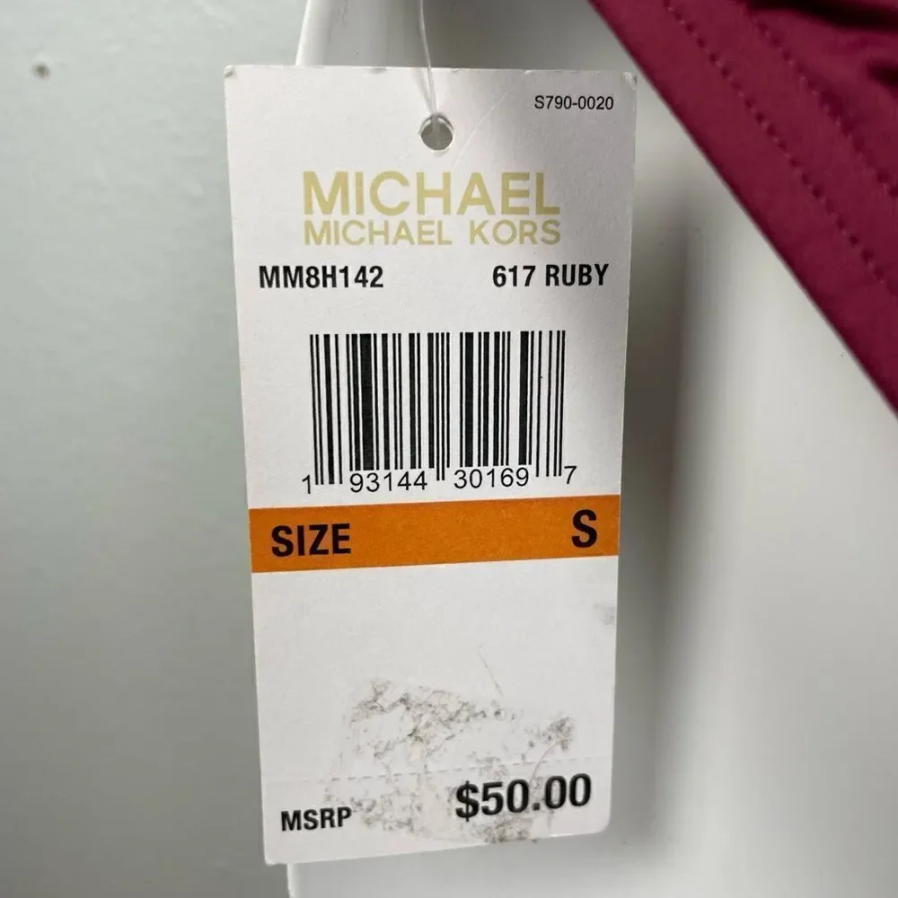 NWT MICHAEL Michael Kors Ruby Red Bikini Bottoms Size S